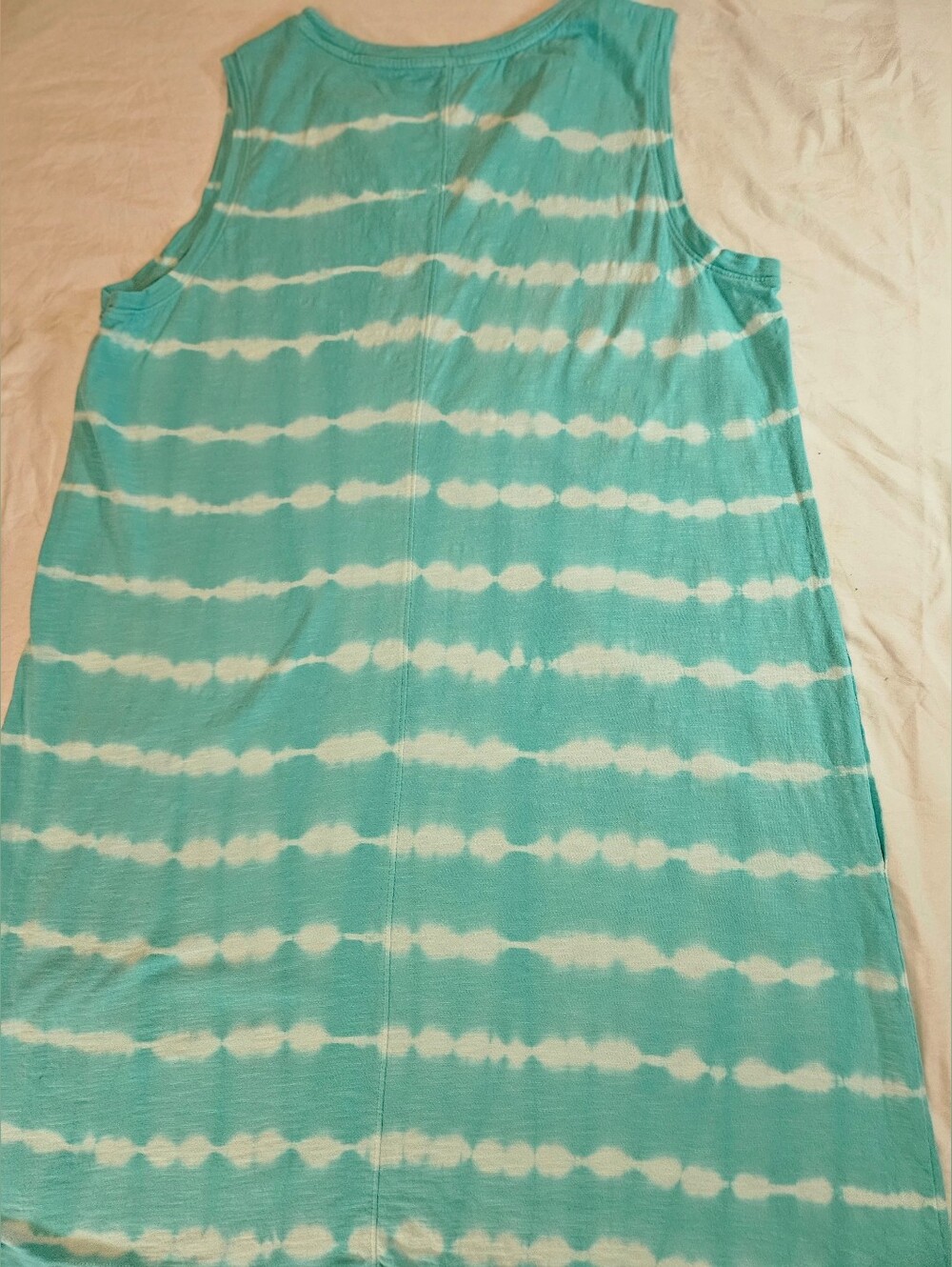 Sonoma Womens Turquoise & White Stripe Tie Dye Sleeveless Tank Dress Size XL - Picture 13 of 13